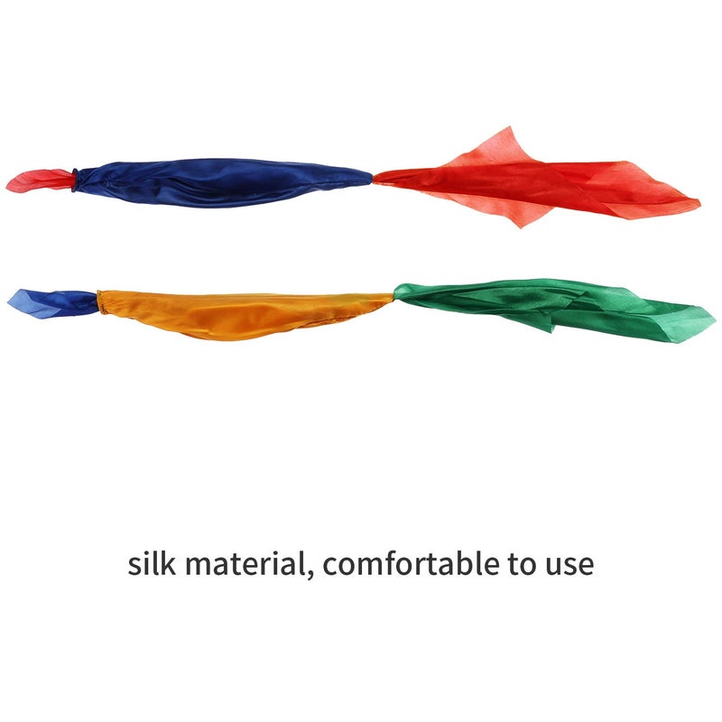 HESTYA 2 Pieces Magic Scarves Color Changing Silk Hanky Props for Trick Streets Four-Color Silk Magic Props Magician Accessories - Image 3